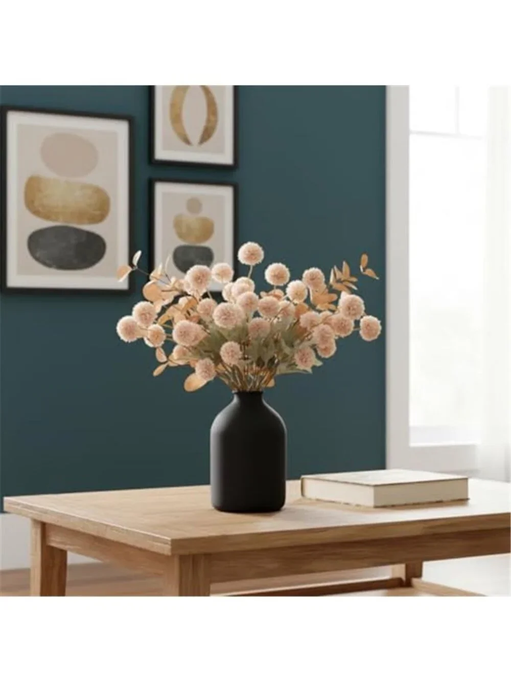 Beige Artificial Chrysanthemum Flowers Silk Faux Floral Arrangement Decor